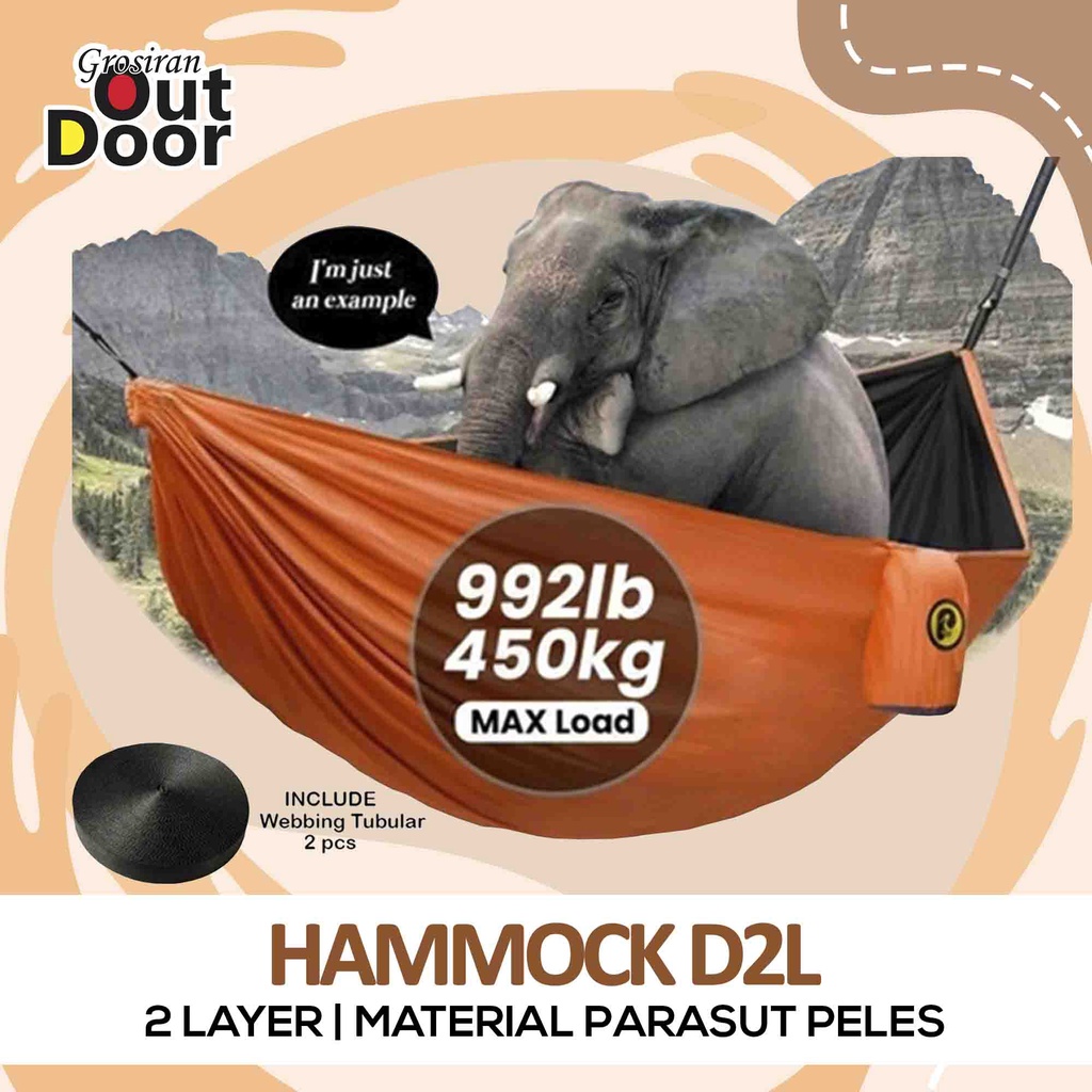 hammock D2L bolak balik double layer ayunan 2 dua lapis palava adv original