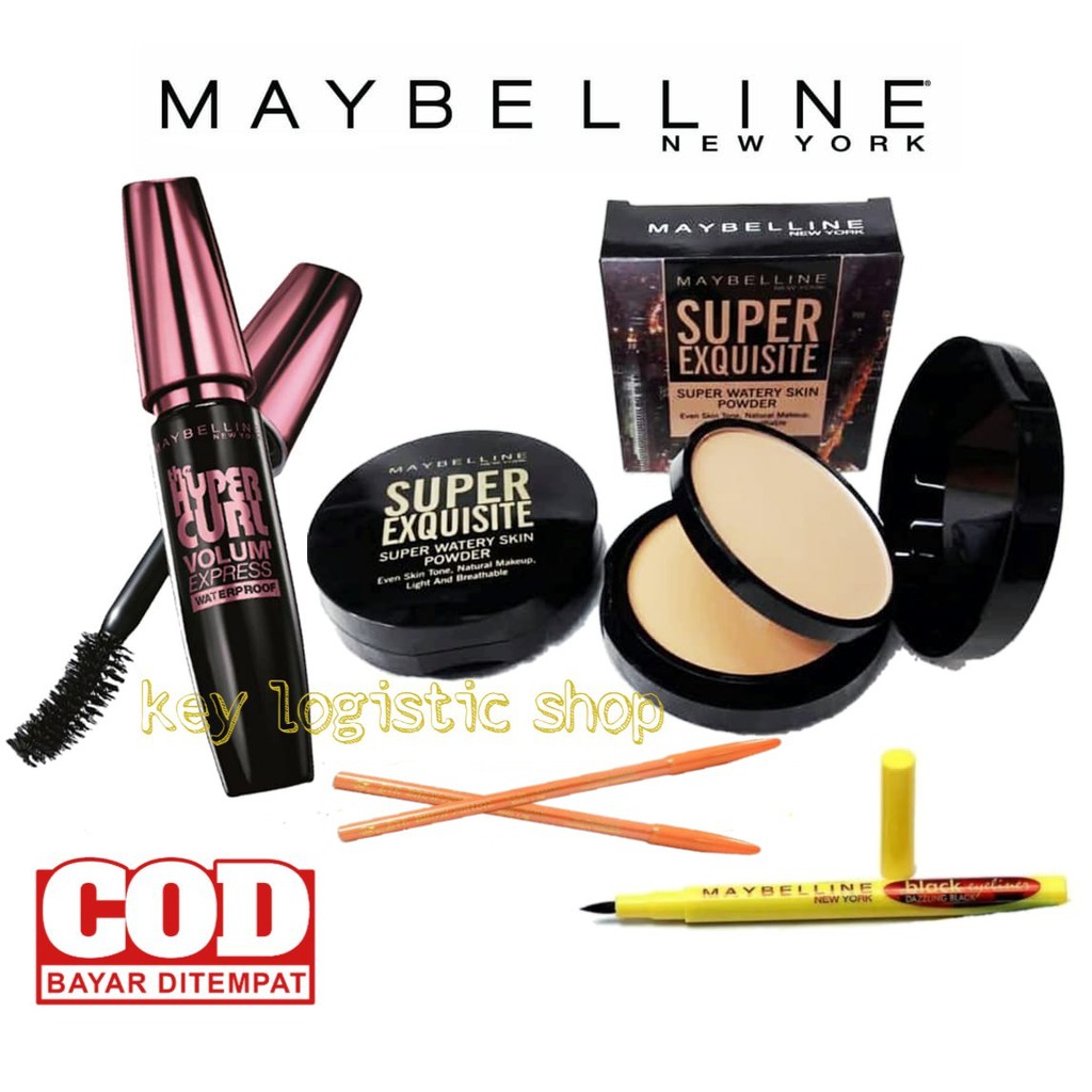 Paket Set Make Up Kosmetik Maybelline 4in1 - Paket Hemat Kecantikan