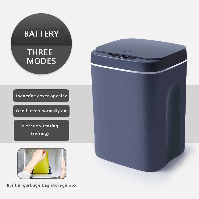 Tempat Sampah Sensor Smart Trash Can Motion Sensor Battery 14L