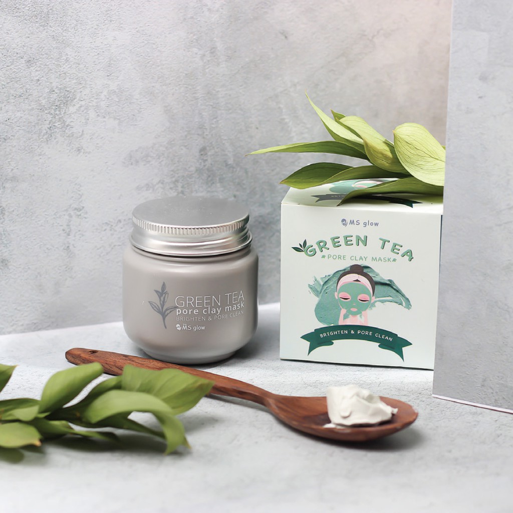 GREEN TEA CLAY MASK MS GLOW MASKER WAJAH