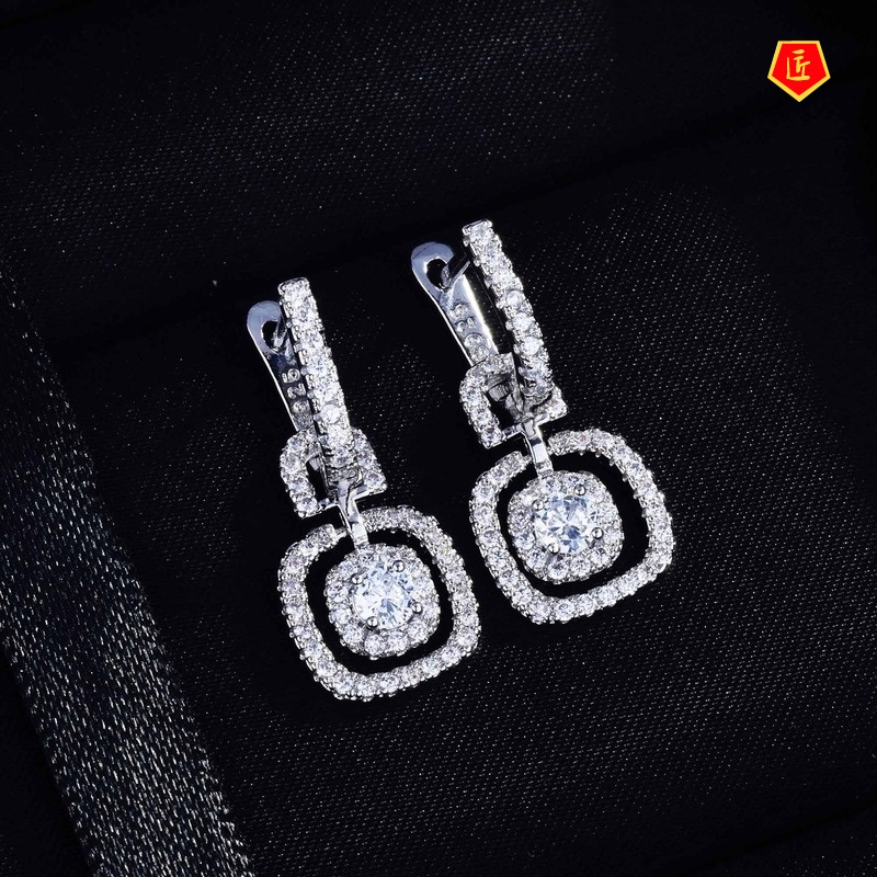 [Ready Stock]925 Silver Simple Classic Moissanite Stud Earrings