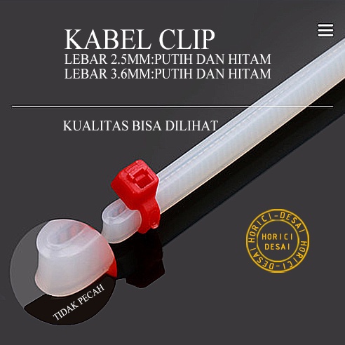 KABEL TIES 3.6MM 100/150/200/250/300MM kabel ties Putih dan hitam/cable ties/kabel serut/tali ties/ties kabel pengikat plastik