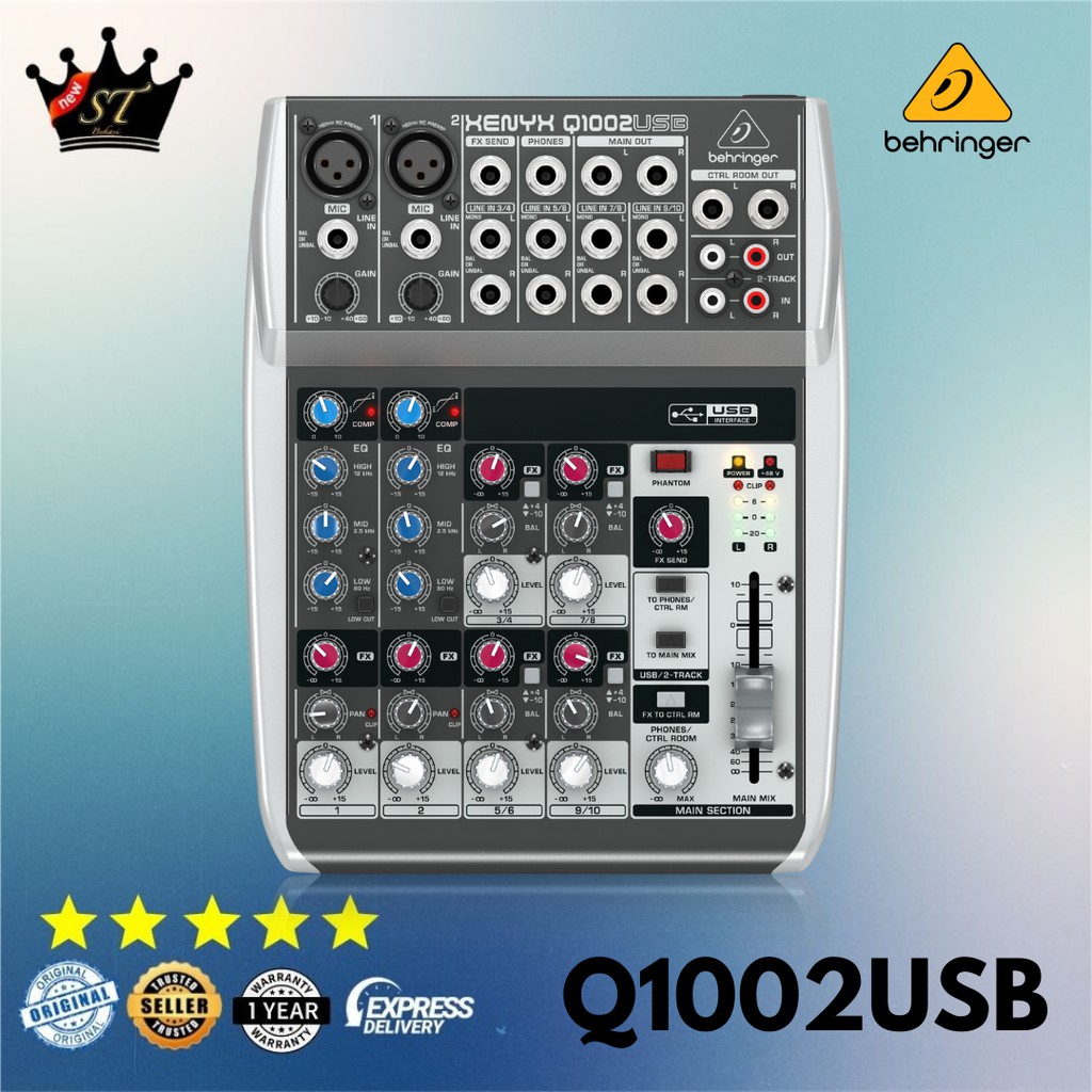 Behringer Xenyx Q1002USB Q1002 Q-1002 Q 1002 USB Mixer Audio Interface