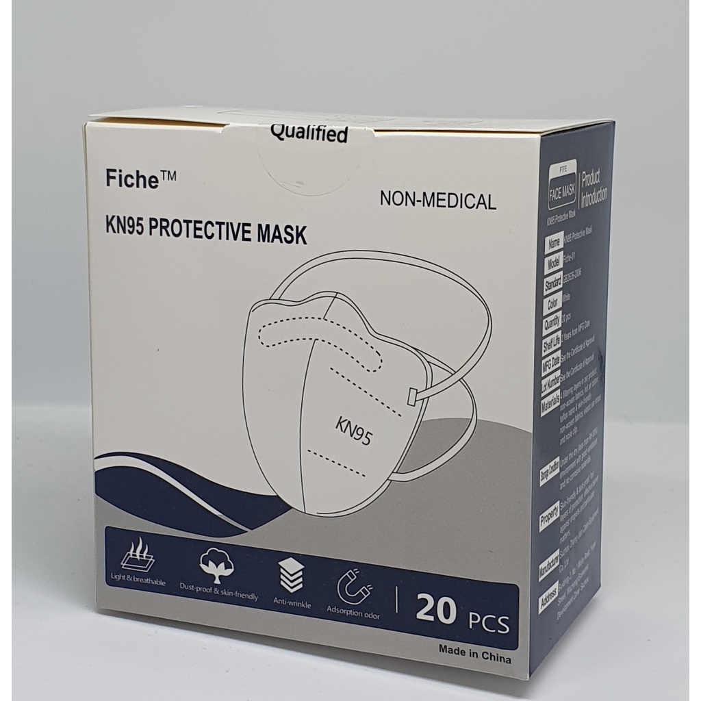 Masker KN95 Fiche Hijab Putih isi 20 pcs