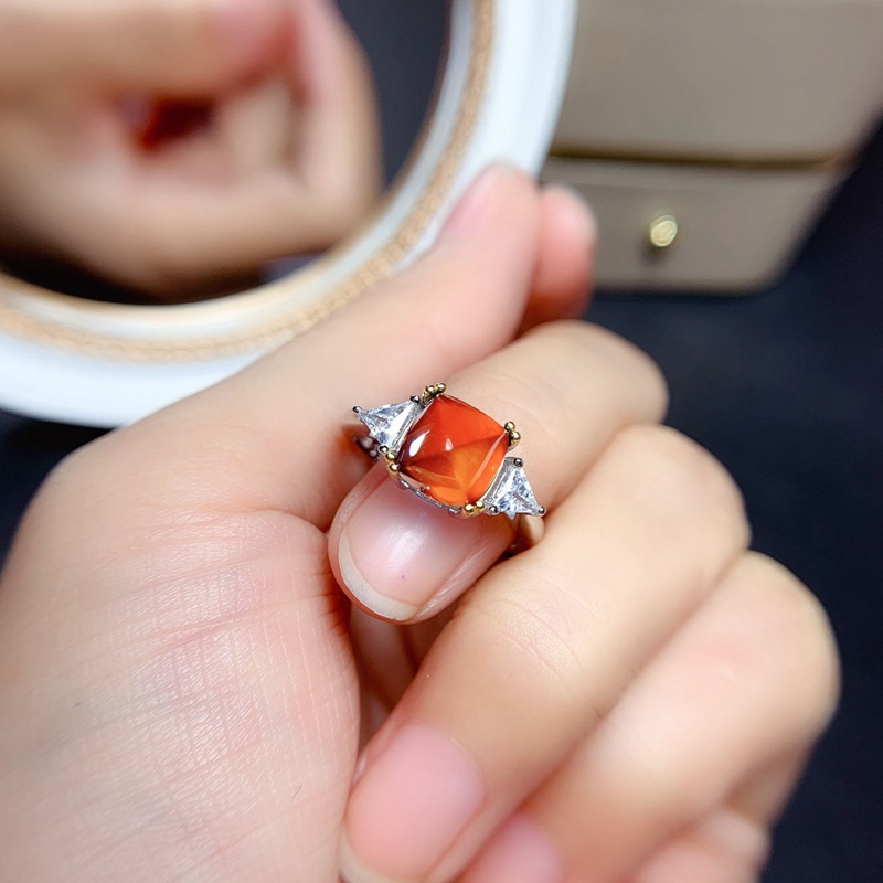 Fancyqube Cincin Zircon Bentuk Kotak Warna Silver Untuk Wanita