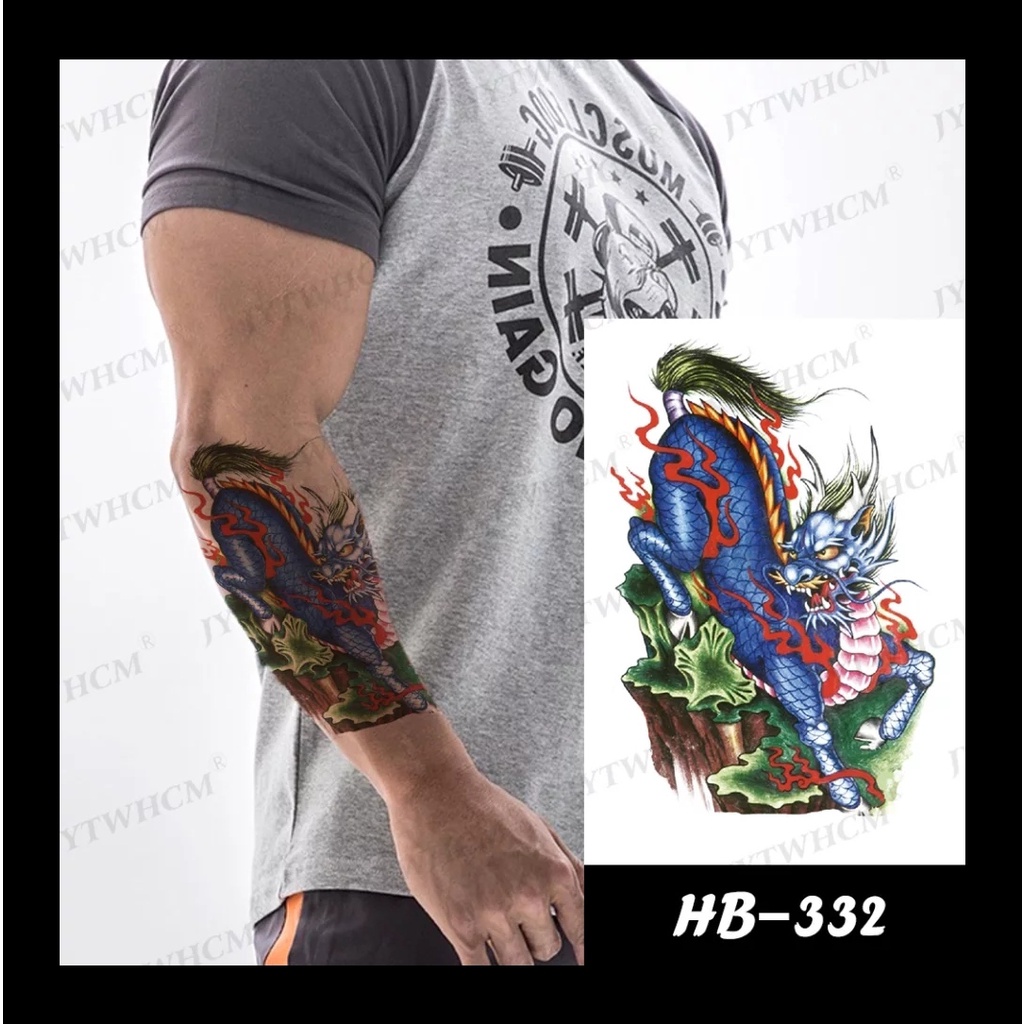 Stiker Tato Temporary Motif 3D Seri Naga HB332- Tato Temporer