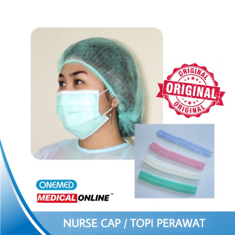 NURSE CAP ONEMED TOPI SUSTER PENUTUP KEPALA HAIR CAP HAIR NET MEDICAL ONLINE MEDICALONLINE