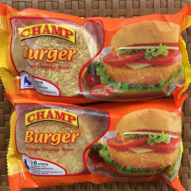 Champ Burger 315gr Isi 6 Pcs Champ Chicken Burger Burger Ayam Frozen Food Makanan Beku Shopee Indonesia