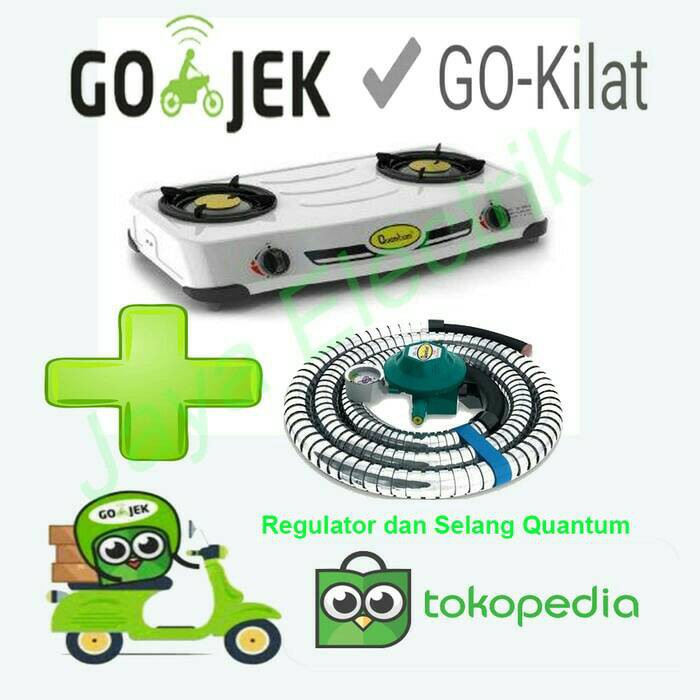 kompor gas quantum QGC-201 DMP-C selang paket quantum,hemat gas