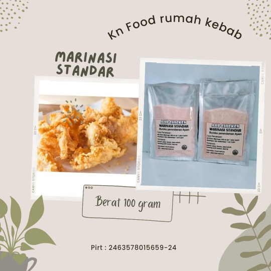 

Bumbu Perendaman Marinade Marinasi Ayam Chicken 1 ONS -Marinasi Standar 1 ONS.