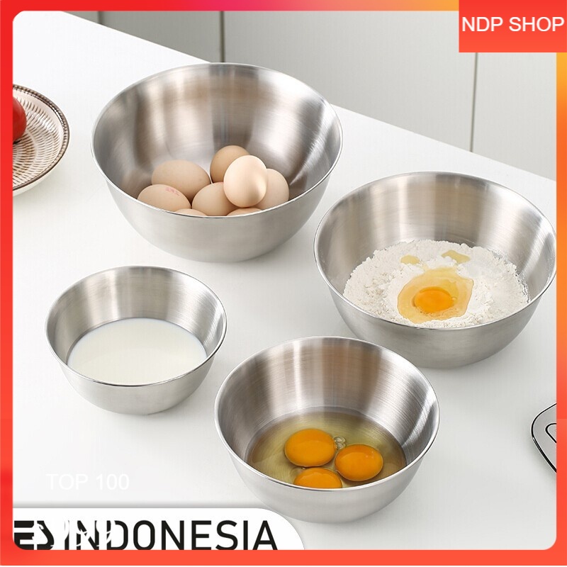ES Baskom Tebal Stainless Steel 30cm 22cm 20cm 18cm 16cm Baskom Serbaguna Baskom Set mangkuk adonan 