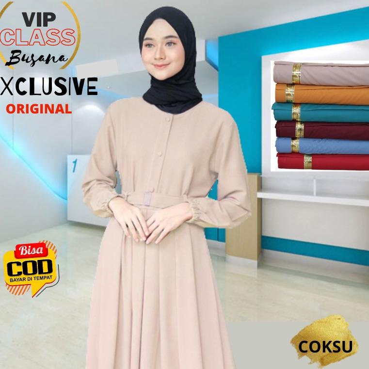 VIPCLASS Baju Gamis Wanita Remaja Modern Terbaru | 123456790 05 Dress Set Cardi Habibah Model Elegan Tren Kekinian Kondangan Modis LBR2022 ?