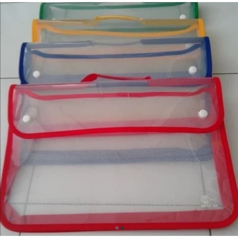 Map Plastik School Bag/Map Plastik Tenteng untuk Kantor & Sekolah