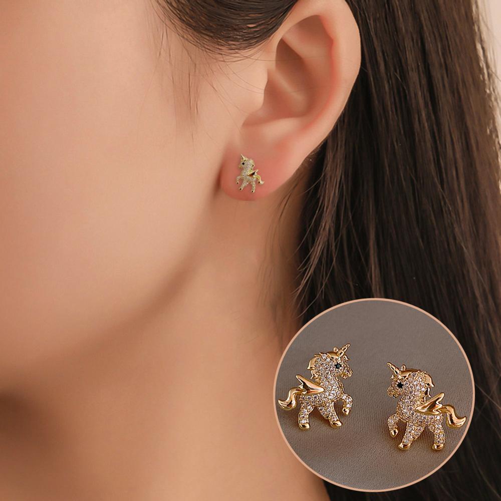 Augustina Stud Earrings Temperamen Indah Emas Lucu Manis Paduan Fashion Perhiasan