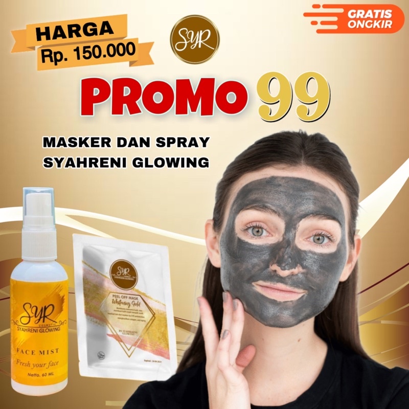 BISA (COD) PAKET SPRAY SYR &amp; MASKER SYAHRENI GLOWING / SPRAY &amp; MASKER SYR GLOWING