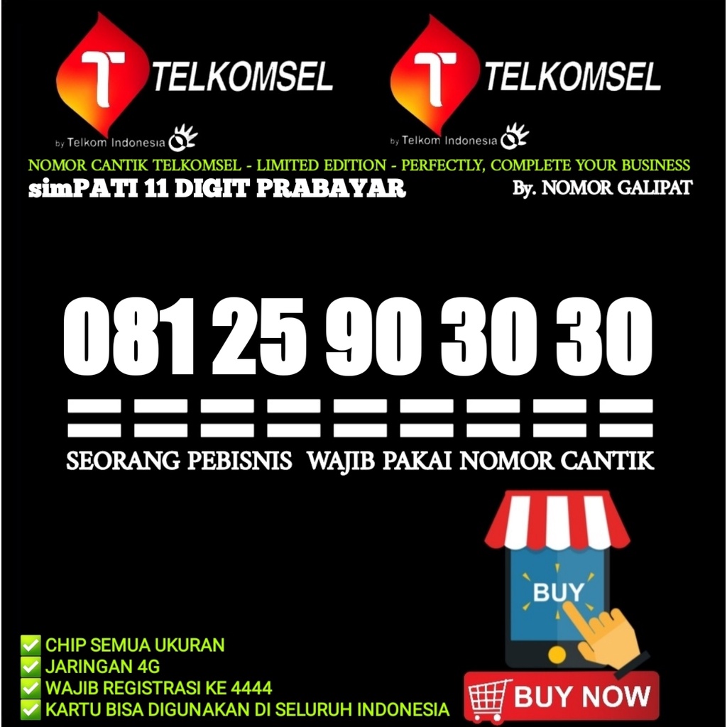 NOMOR CANTIK KARTU TELKOMSEL SIMPATI 11 DIGIT NOCAN SIMPATI 3030 4040 5050