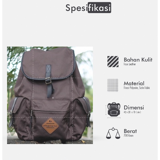 HOLIDAY BROWM |ManNeedMe x URBAN| Tas Ransel Punggung Pria Wanita Backpack ORIGINAL