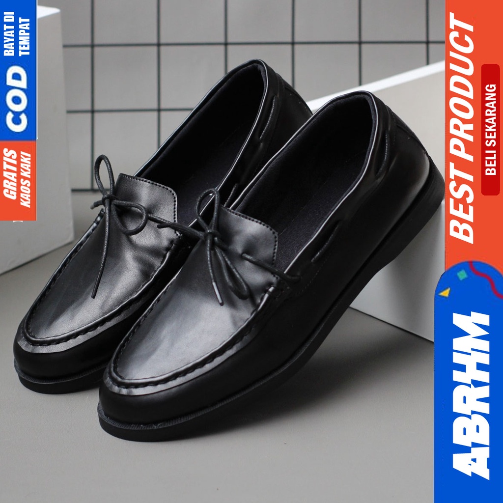 ABRAHAM Elbrow Sepatu Formal Casual Pantofel Kerja Hitam- Coklat