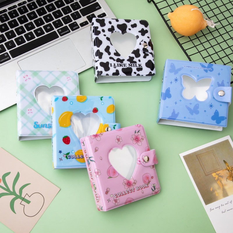 Mini Photo Album Buku Foto Polaroid Kartu Photocard PC Hollow 3-inch Storage Bahan Kulit Untuk Kolek