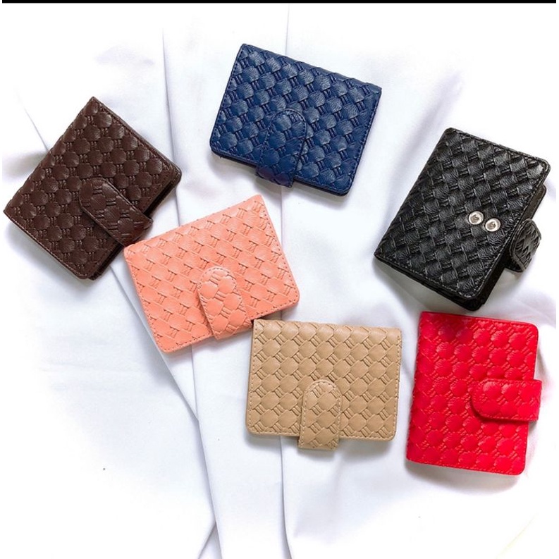 Dompet Kartu Anyam model Kancing mewah