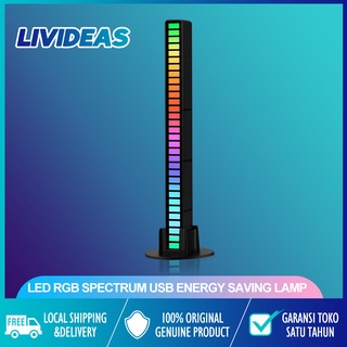 Lampu LED RGB Bar Strip Spectrum Audio Indicator Music Sound Control Lamp Music Atmosphere Light