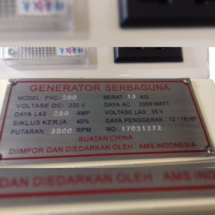 Dinamo las 200 Noqiwa 1Phase 3500rpm