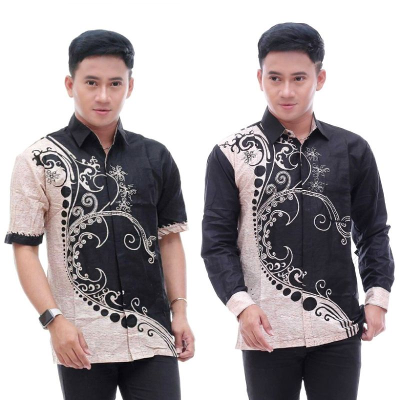 HEM PRIA BATIK HITAM MANIS SOGAN || Hem Batik Wayang Batik Duong motif Abu Lahab