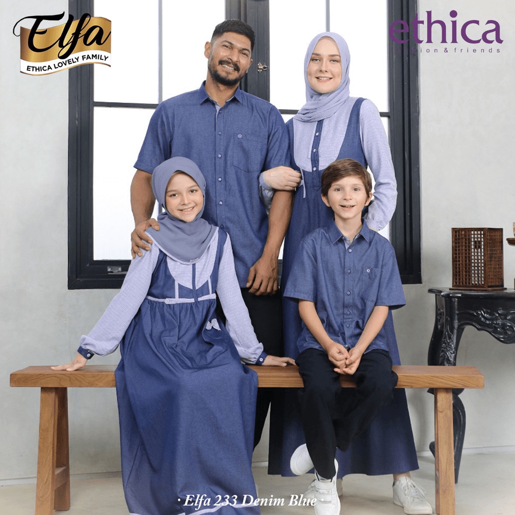 Elfa 233 Denim Blue Ethica Sarimbit Anak Kids Dewasa Koko Gamis Kahfi 199 149 Ayumi 312 21