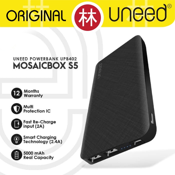 UNEED UPB402 MosaicBox S5 Powerbank 5000mAh 2 USB Output