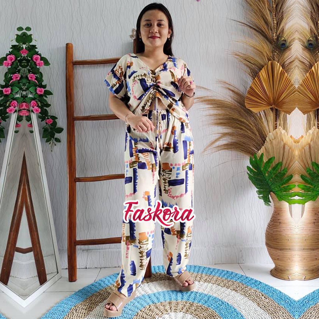 Sabrina Kerut Jumbo Murah Cat / Baju Kerut Wanita Jumbo Lengan Pendek / Atasan Kerut Pinggang Wanita