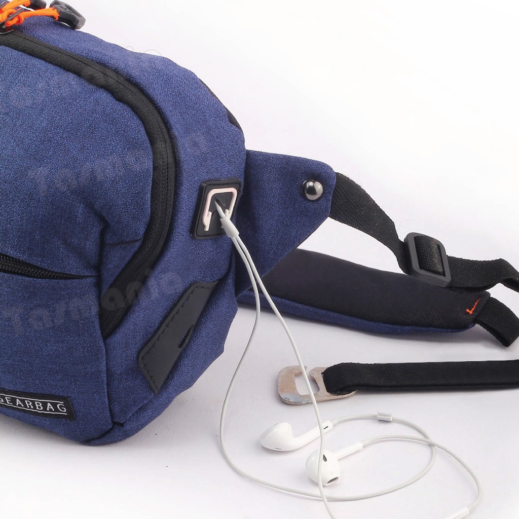 PTS -Gear Bag -  Port -13129 - Waistbag WITH EARPHONE HOLE BB - Tas Selempang Pria Tas Pinggang