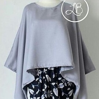 Kebaya Modern Atasan Batwing / Kalong JUMBO Grey dan Lainnya