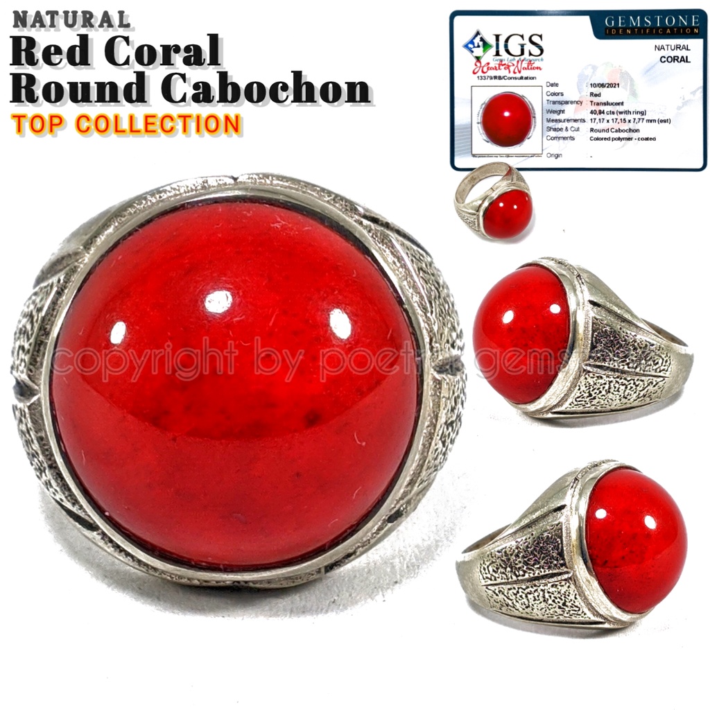 Natural Red Coral Round Cabochon Top Collection