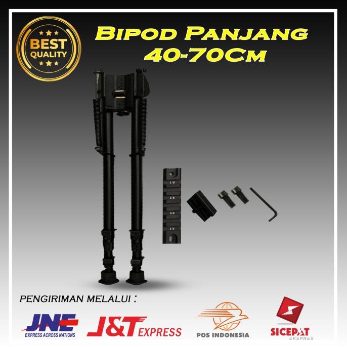 Bipod Panjang 40-70 cm plus rel Bipot tinggi Bipod import