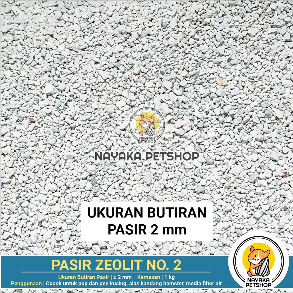 Pasir Kucing Zeolit No. 2 Kiloan Hamster Pup Poop Kotoran Kucing Hewan