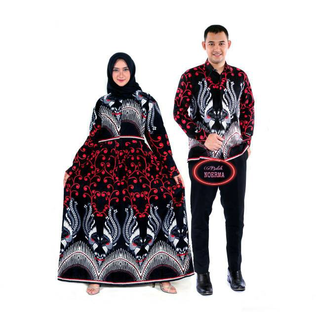 Gamis batik jumbo LD 110 & 120 COUPLE GAMIS BATIK MANGGAR PADI KUPU ULIR CANTIK HALUS