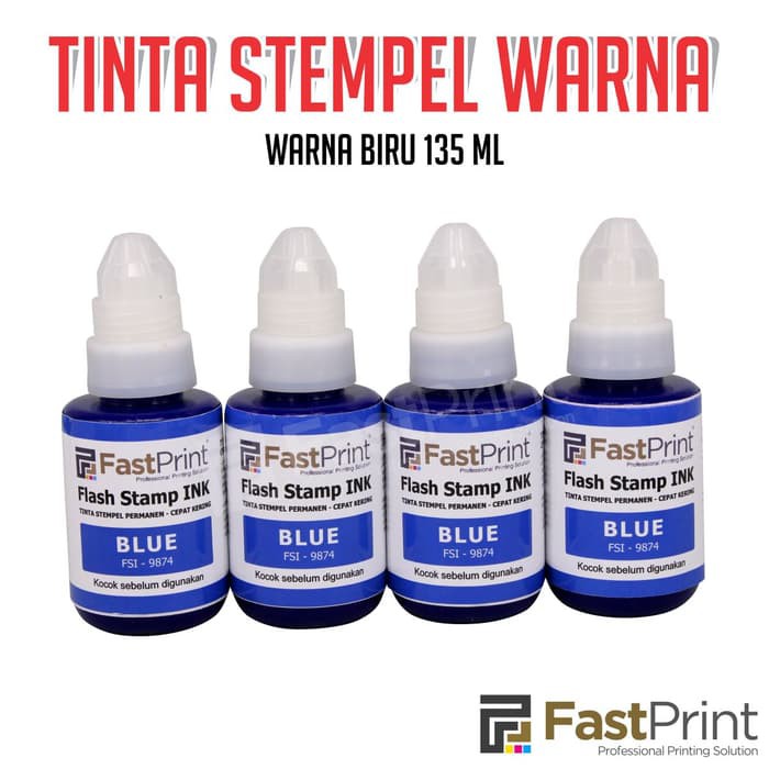 

Tinta Stempel Flash Fast Print Warna Biru (Blue Ink) 135ml