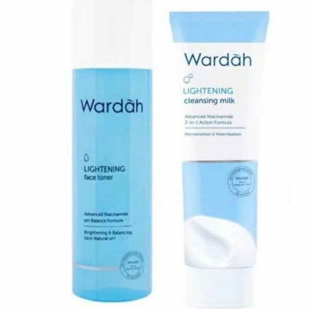 wardah Lightening Face Toner dan milk cleanser