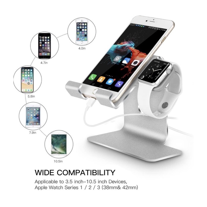 charger stand Iphone standing charger . Tranesca 2-in-1 Charging Stand Compatible with Apple Watch S
