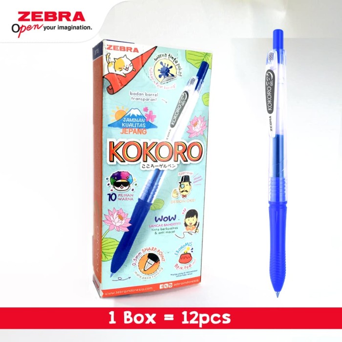 

Zebra Kokoro Gel 05 Blue 1 Lusin