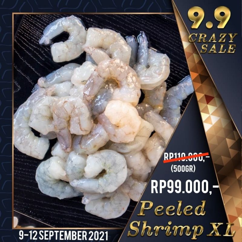 

Peeled Shrimp IQF XL udang kupas 500gr