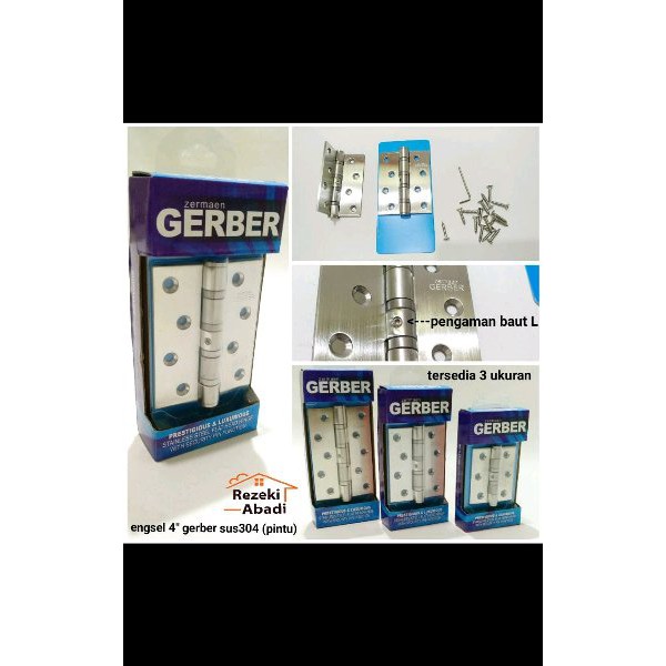 Termurah Engsel Pintu 4 inch Gerber SUS 304