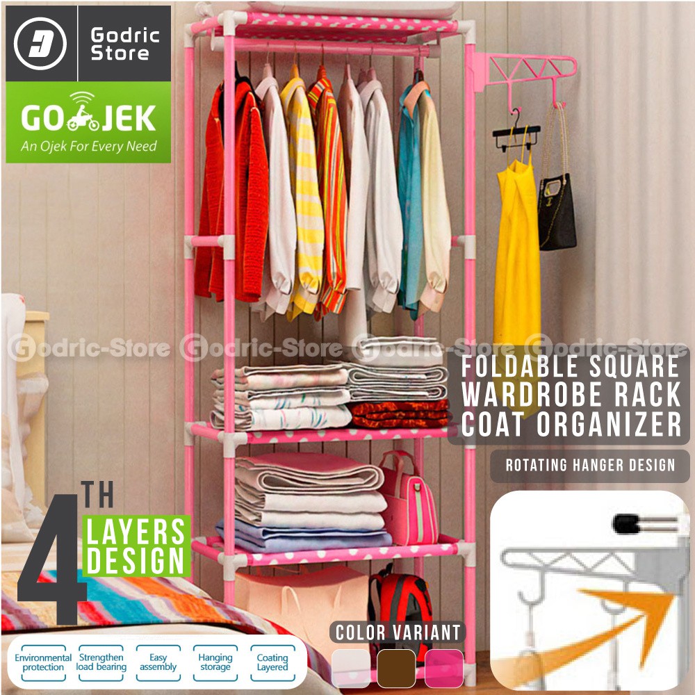 Square Steady Stand Hanger Rak Buku / Rak Pakaian Baju