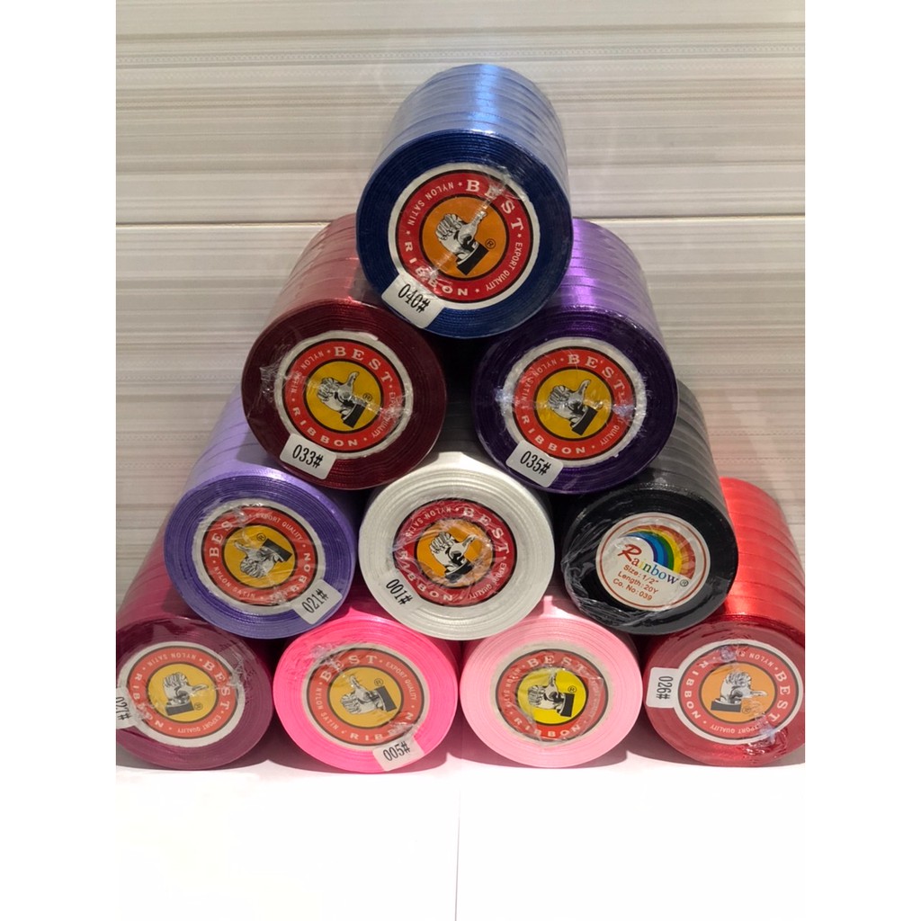 

Pita satin 1/2” / Pita Bahan 1.2 cm isi 10 roll / Satin Ribbon