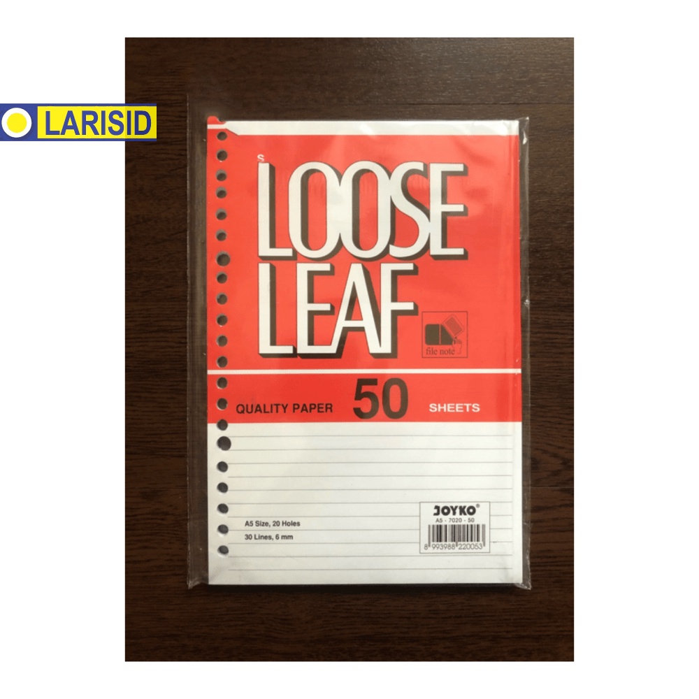 

LOOSE LEAF ISI KERTAS FILE BINDER JOYKO A5-7020 50 LEMBAR