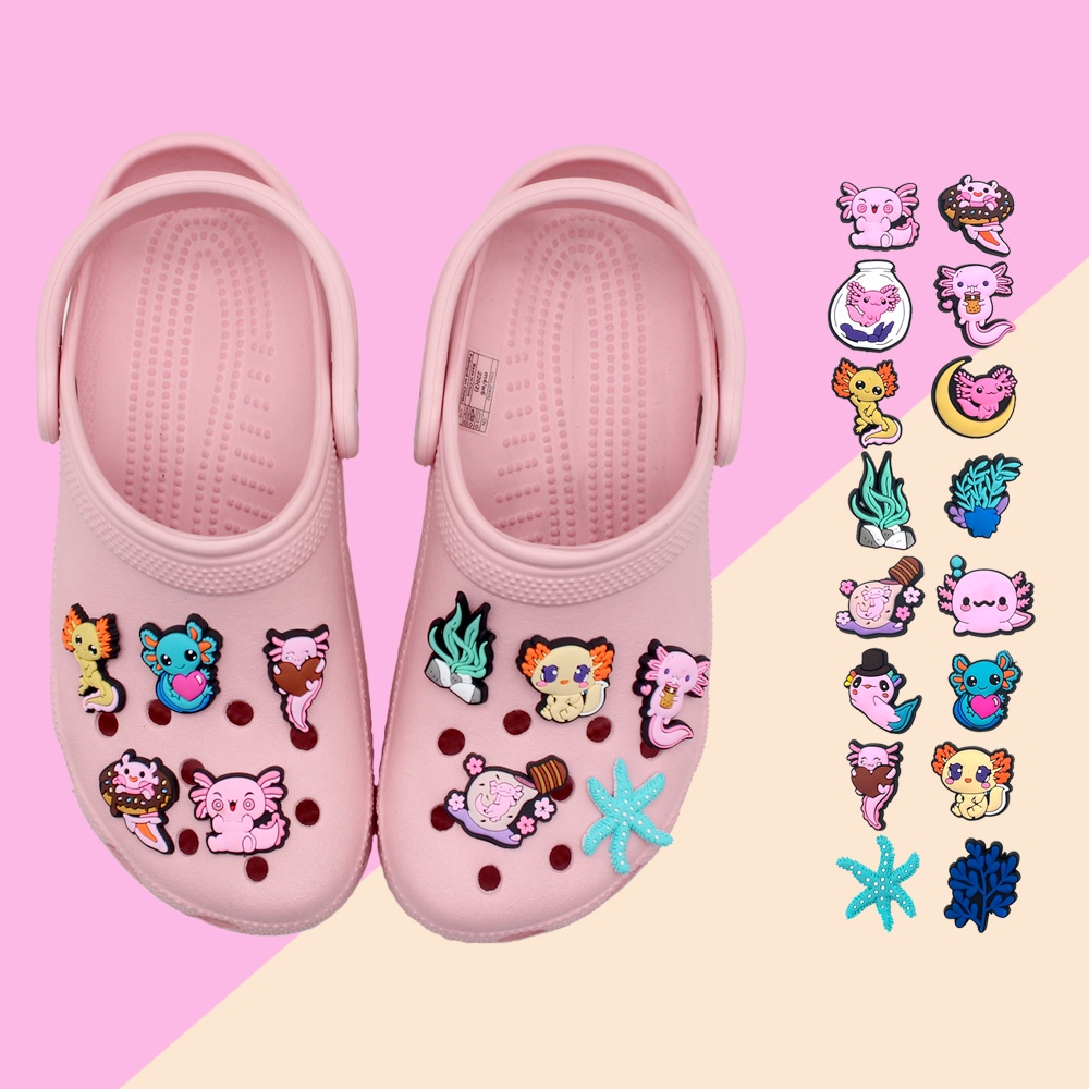 Crocs Pin imut Kartun salamander Jibbitz shoe charms kartun decorate Lubang Sepatu accessories DIY Dapat Dilepas Untuk Dekorasi aksesoris sepatu