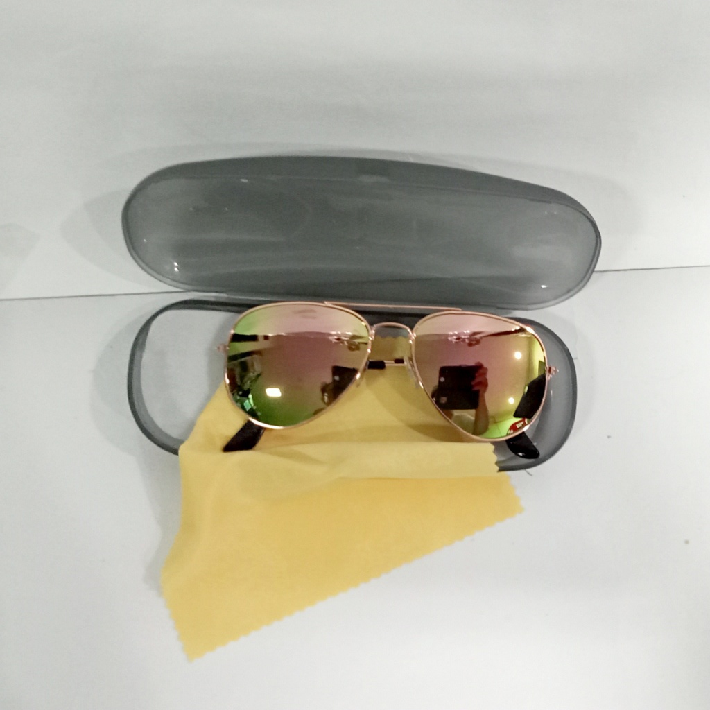 Kacamata anak aviator hitam / sunglasses fashion bl rv mirror murah lucu keren / aksesoris kids sunglasess kaca mata anak laki atau perempuan-blush pink + box