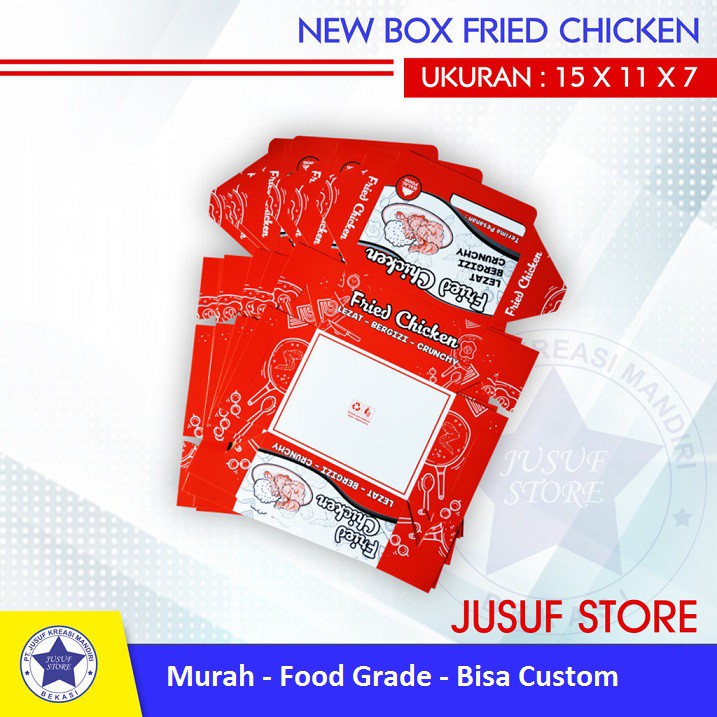 Box Nasi / Dus Nasi / Snack Box / Box Ayam Goreng / Box Fried Chicken @40Pcs Tbk