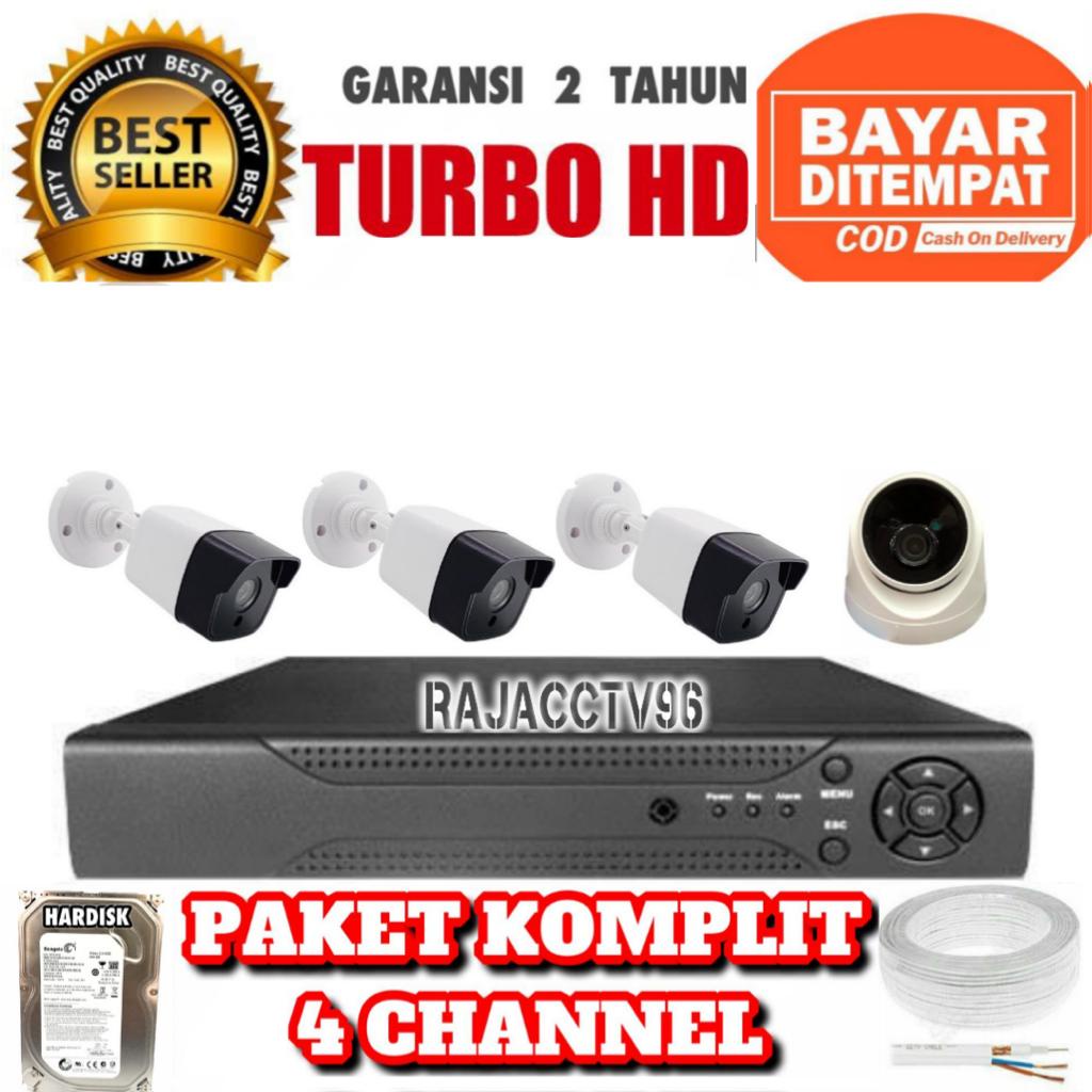 PAKET CCTV 4CHANNEL 4CAMERA 4CHENEL 4KAMERA 5MP 1080P IC SONY TURBO HD KOMPLIT TINGGAL PASANG