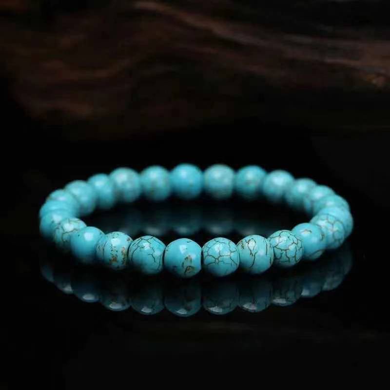 Lake North Natural Turquoise Beads Bracelet Men And Women Models Retro Palace Bracelet